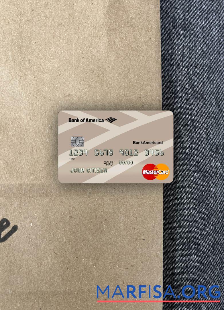 Printable USA Bank of America bank mastercard photolook front sample